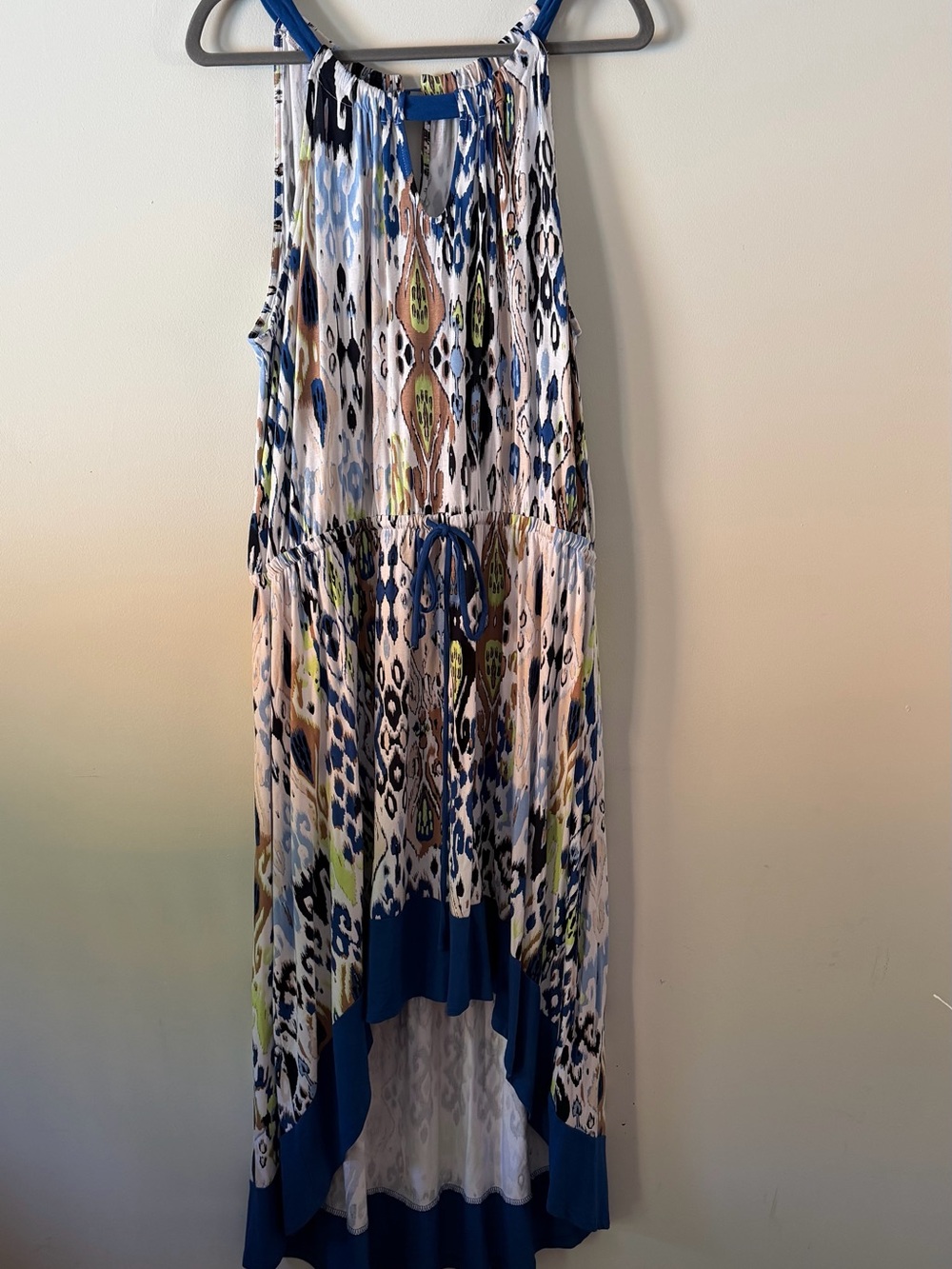 Ricki's Blue, White & Brown Print Maxi Dress
